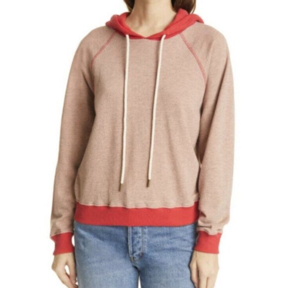 The GREAT. Colorblock Shrunken Relaxed Fit Pullover Hoodie Sz 2 M Heathe… - Picture 1 of 5